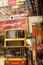 Tourists boarding a bus to the Airport at Nathan Road in Hong Kong Royalty Free Stock Photo