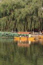 Tourists on boat at Beihai lake Royalty Free Stock Photo