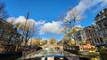 Tourists Boat Canals Amsterdam