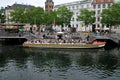 Tourists boat cruising in Canal Tours Copenhagen Denmark Royalty Free Stock Photo