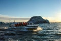 Tourists on boat at Jokulsarlon lagoon