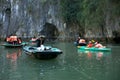 Tourists boats of Ha Long Bay Vietnam