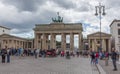 Tourists at the Brandenburger Tor Brandenburg Gate, Berlin. Germany.