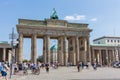 Tourists at the Brandenburger Tor Brandenburg Gate in the Mitte quarter of Berlin.