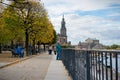 Tourists on the BrÃÂ¼hlsche Terrasse in Dresden