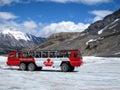 Tourists bus at Snow Dome Glacier, Canada Royalty Free Stock Photo