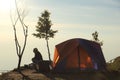 Tourists camp at the top of Phu Thap Berk