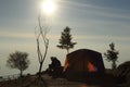 Tourists camp at the top of Phu Thap Berk