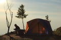 Tourists camp at the top of Phu Thap Berk