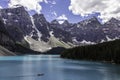 Lake Moraine and the Valley of the Ten Peaks Royalty Free Stock Photo