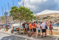 Tourists in the capital of the island of Symi - Ano Symi