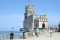 Tourists in the Castle swallow's nest in Crimea