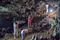 Tourists in the cave Royalty Free Stock Photo