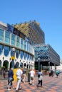 Tourists in Centenary Square, Birmingham.