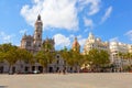 Tourists on a central square.Valencia