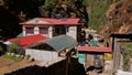 Tourists checking in at the entrance check point of Sagarmatha National Park in Dudhkoshi valley in the Himalayas. Royalty Free Stock Photo