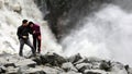 Dettifoss waterfall selfie in Vatnajokull National Park, Iceland