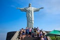 Tourists at Christ the Redeemer Statue, Rio de Janeiro, Brazil Royalty Free Stock Photo