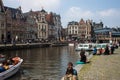 Tourists in city center of Gent