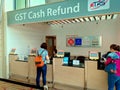 Tourists are claiming their tax refund at GST cash refund counter