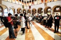 Tourists and clients form all over the world visiting famous T. Fondaco dei Tedechi shopping centre in Venice, Italy