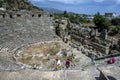 Tourists climb over the ruins of the Greco-Roman theatre at the ancient site of Myra at Demre in Turkey.