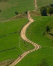 Tourists climb the road in the countryside