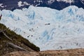 Tourists climbing glacier in Chile / South America