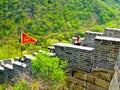 Tourists climbing Huanghuacheng Great Wall