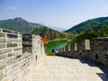 Tourists climbing Huanghuacheng Great Wall