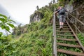 Tourists climbing Mount Elgon run by Uganda Wildlife Authority.