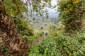 Tourists climbing Mount Elgon run by Uganda Wildlife Authority.