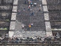 Tourists climbing on Teotihuacan pyramids