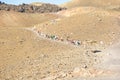 Tourists climbing up to the volcano on Nea Kameni