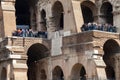 Tourists at the Coliseum. Rome Italy. Royalty Free Stock Photo