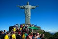 Tourists on the Corcovado Hill visiting the Christ