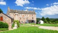 Tourists in courtyard of Chateau de la Roche-Jagu Royalty Free Stock Photo