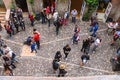 Tourists in the courtyard of Juliet's house. Verona, Italy Royalty Free Stock Photo