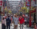 Tourists Crowd At Asakusa Street, Tokyo, Japan.