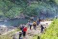 Tourists crowd visit national park in Dam Bri, Vietnam