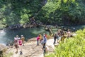 Tourists crowd visit national park in Dam Bri, Vietnam