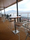 Tourists on cruise ship viewing Mt Vesuvius