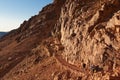 Tourists descend the trail to Mount Moses, Royalty Free Stock Photo