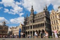 Tourists discovering the Grand Place in Brussels Royalty Free Stock Photo