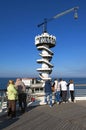 Tourists on the Dutch pleasure pier in Scheveningen Royalty Free Stock Photo