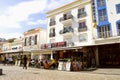 Albufeira tourists eating and drinking in restaurants in the old