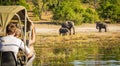 Tourists On Elephant Safari Africa Royalty Free Stock Photo