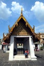 tourists at the Emerald Buddha temple or `Wat Pra Kaew` Royalty Free Stock Photo