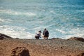 Tourists enjoing beautiful view of El Golfo