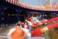 Tourists enjoy activities inside the Shanghai Disneyland , China